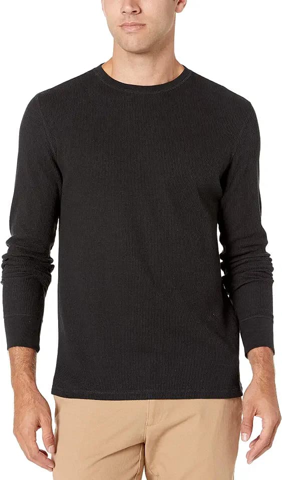 Amazon Essentials Men's Long Sleeve Slim-Fit Waffle Thermal Shirt with Ribbed Trim