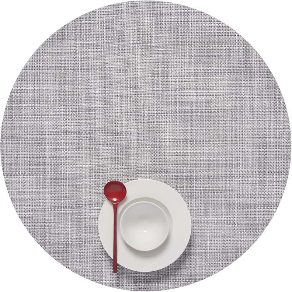 Chilewich Mini Basketweave Placemats, Round Woven Placemats Set of 4