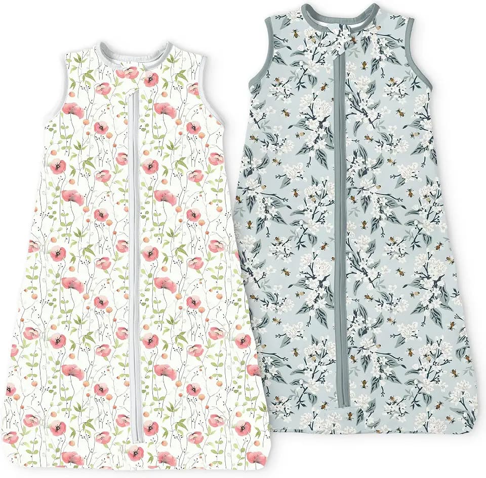 Toddler Sleep Sacks 2T-3T-4T, 0.5 TOG Light Summer Wearable Blankets, Extra Long XL Sleeping Bags, 2 Pack