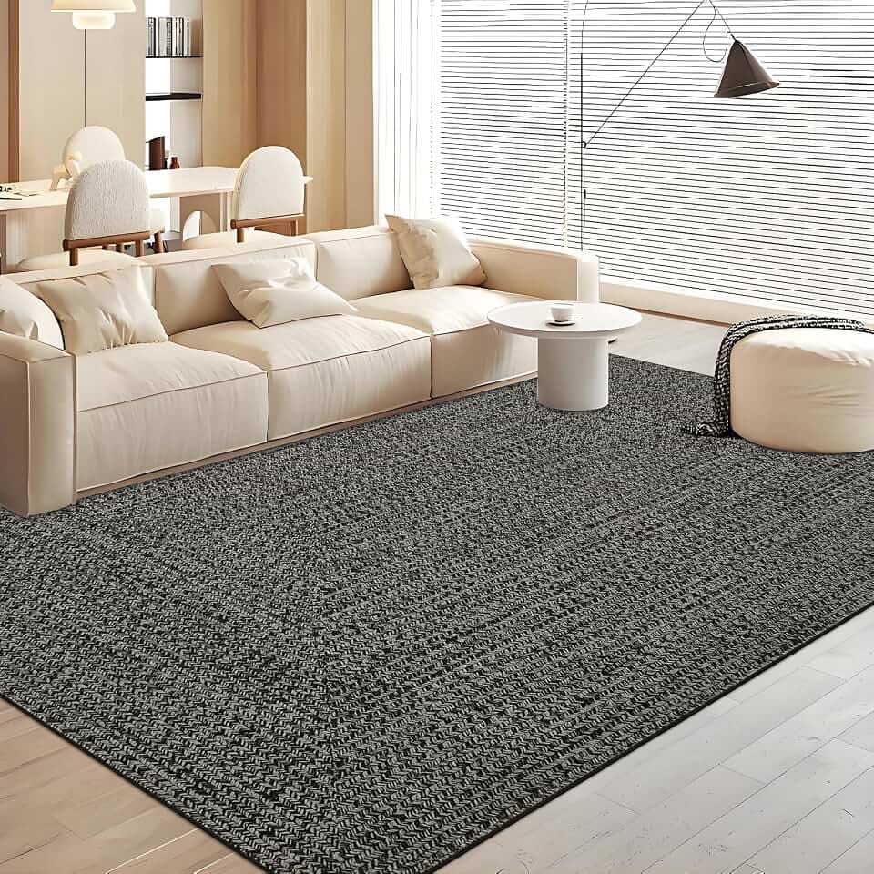 Printed Washable Rugs 4x6 Rug for Living Room Modern Area Rug for Bedroom Blue Geometric Non Slip Entryway Rug Soft Throw Rugs Stain Resistant Carpet for Nursery Dining Room 4'x6' Grey/Brown
