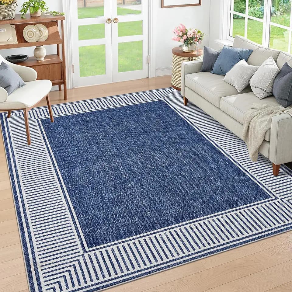 GarveeHome Bordered Rug 4x6 Washable Rug for Living Room Throw Carpet