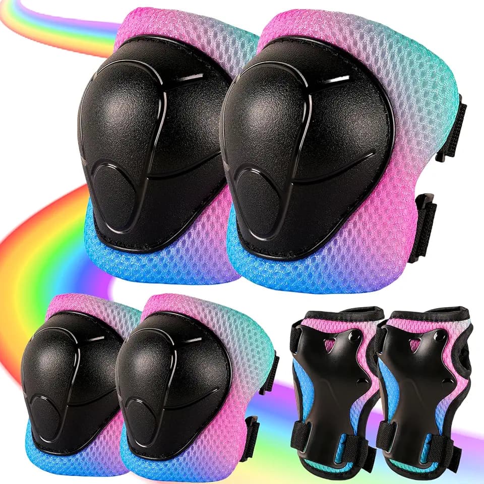 3-in-1 Kids Knee/Elbow/Wrist Guards – Impact Shell, Breathable, Adjustable 2-14, for Bike/Scooter/Skateboard/Roller