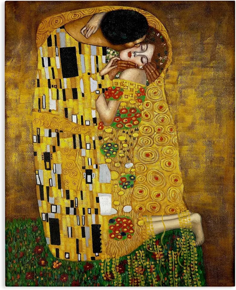 Klimt Love Geometric Classical, 16 x 20 Inch Canvas Wall Art