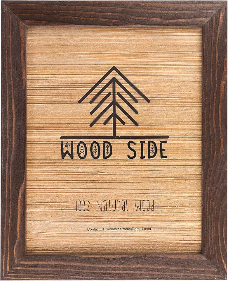 Rustic Wooden Poster Picture Frame 12x16 - Natural Solid Eco Distressed Wood for Wall Mounting Photo Frame - Brown Wenge