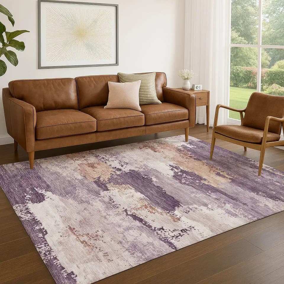 Addison Rugs Chantille ACN2372 Eggplant 9' x 12' Indoor/Outdoor, Machine Washable, Easy Clean, Non Shedding, Bedroom, Living Room, Dining Room, Kitchen, Patio Rug