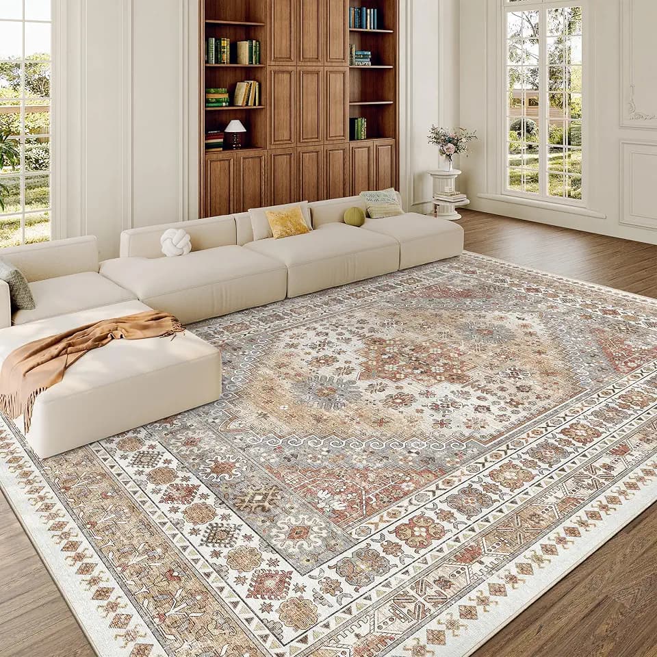zesthome 10x12 Area Rugs for Living Room,Large Washable Rug,Orange