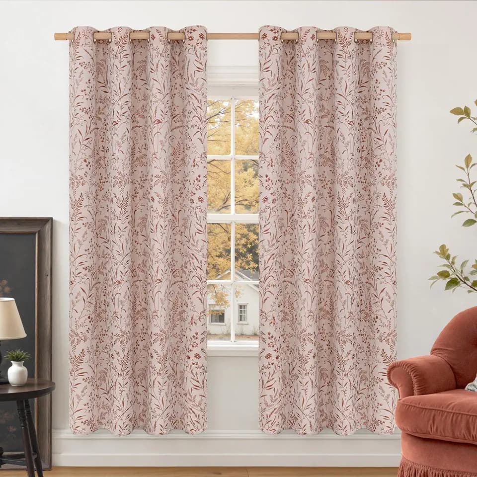 BGment Terracotta Linen Curtains for Living Room 72 Inches Long