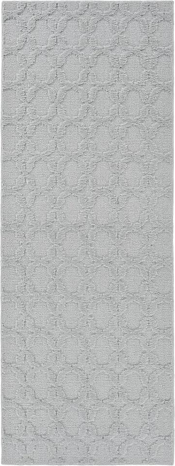 Garland Rug Sparta Non Slip Polypropylene 3 Ft. X 8 Ft. Silver Gray Area Rug- Ideal for Living Rooms & Hallways, Stylish & Durable for High-Traffic Areas