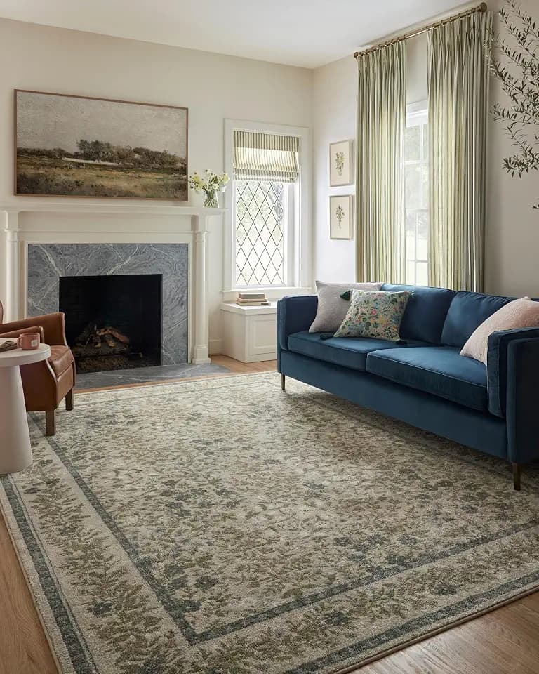 Loloi Rifle Paper Co Laurel Cream 3'-11" x 5'-7" Accent Rug