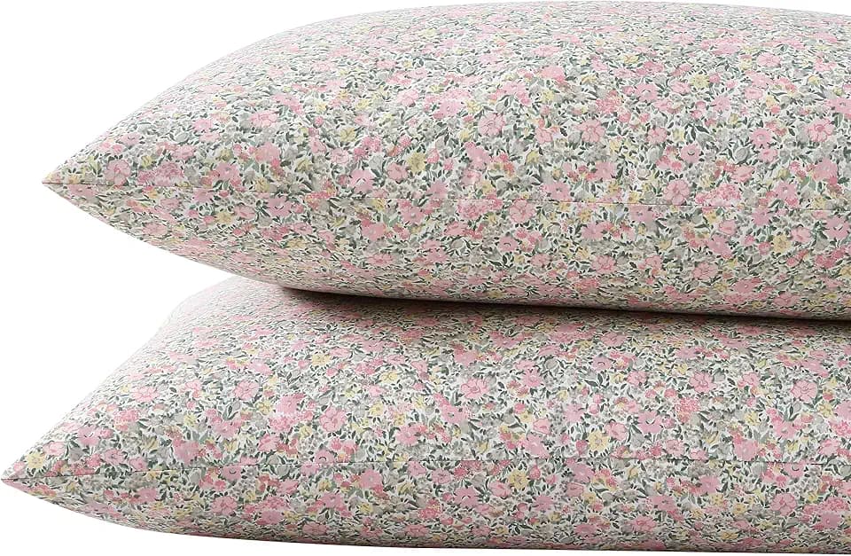 Laura Ashley - Standard Size Cotton Percale Pillowcase Set, 2 Pack