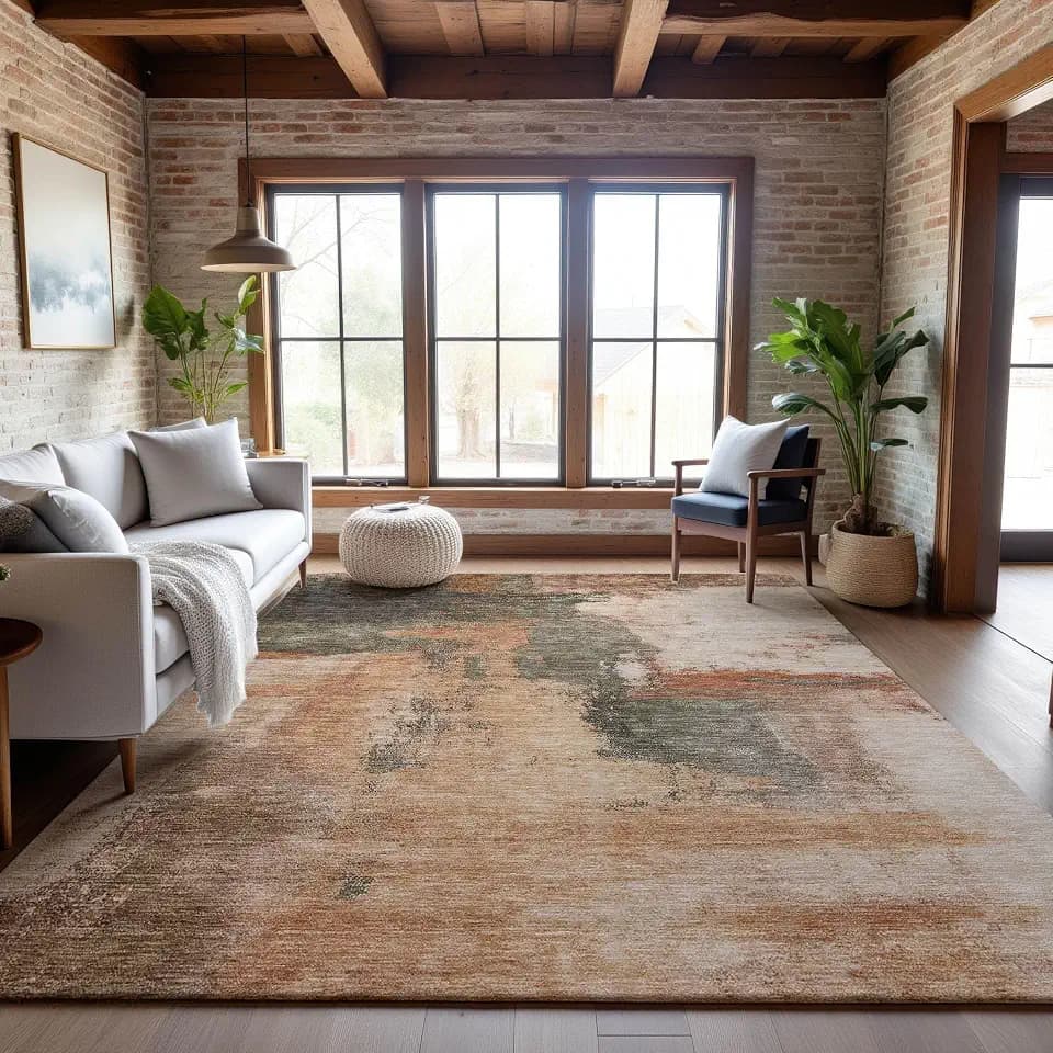 Addison Rugs Mayfield AMF1068 Terracotta 9' x 12' Indoor Premium Machine Washable Rug, Silky Soft, Easy Clean, Non Shedding, Bedroom, Living Room, Dining Room, Kitchen Rug