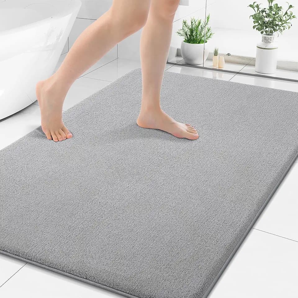 Smiry Memory Foam Bath Mat 44x32, Extra Soft Absorbent Bathroom Rugs