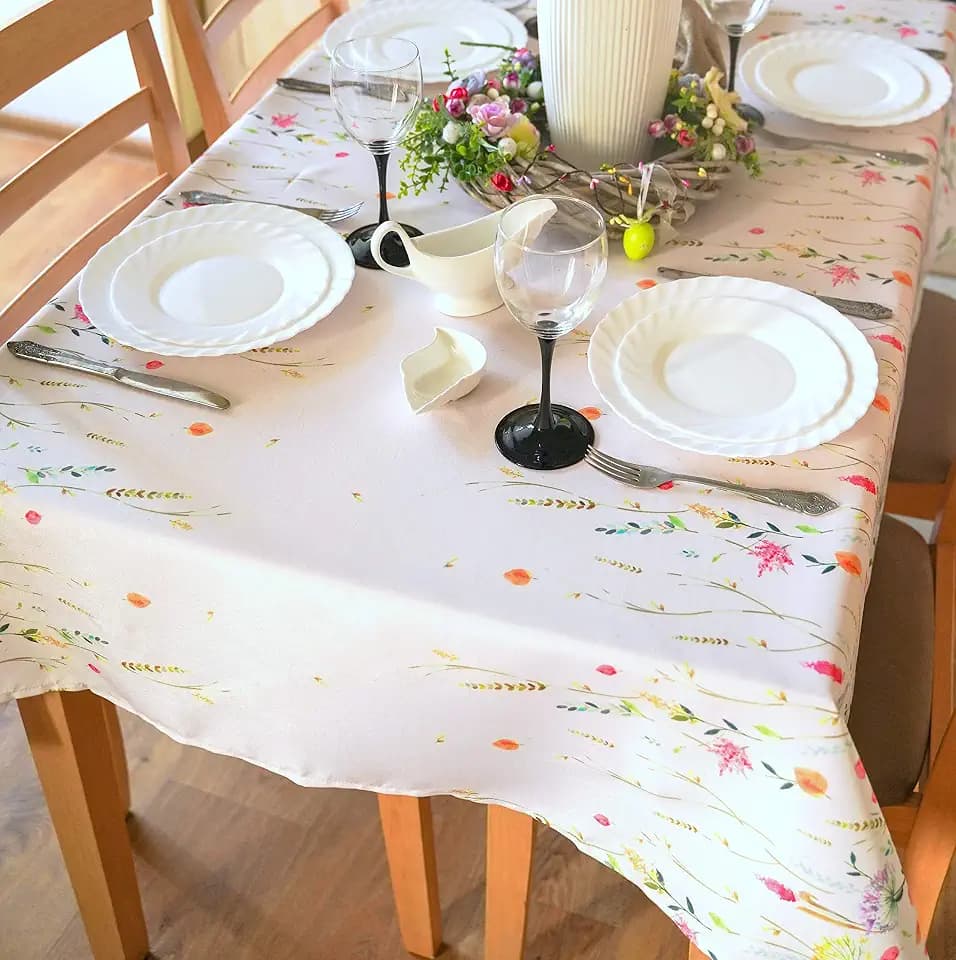 Finest Floral Coloring Rectangle Fall Tablecloth Non-Iron Stain Resistant- Table Cover Kitchen Dining Room Autumn Dinner Fall Tablecloth Wedding Decorations Rectangle 60"x120"