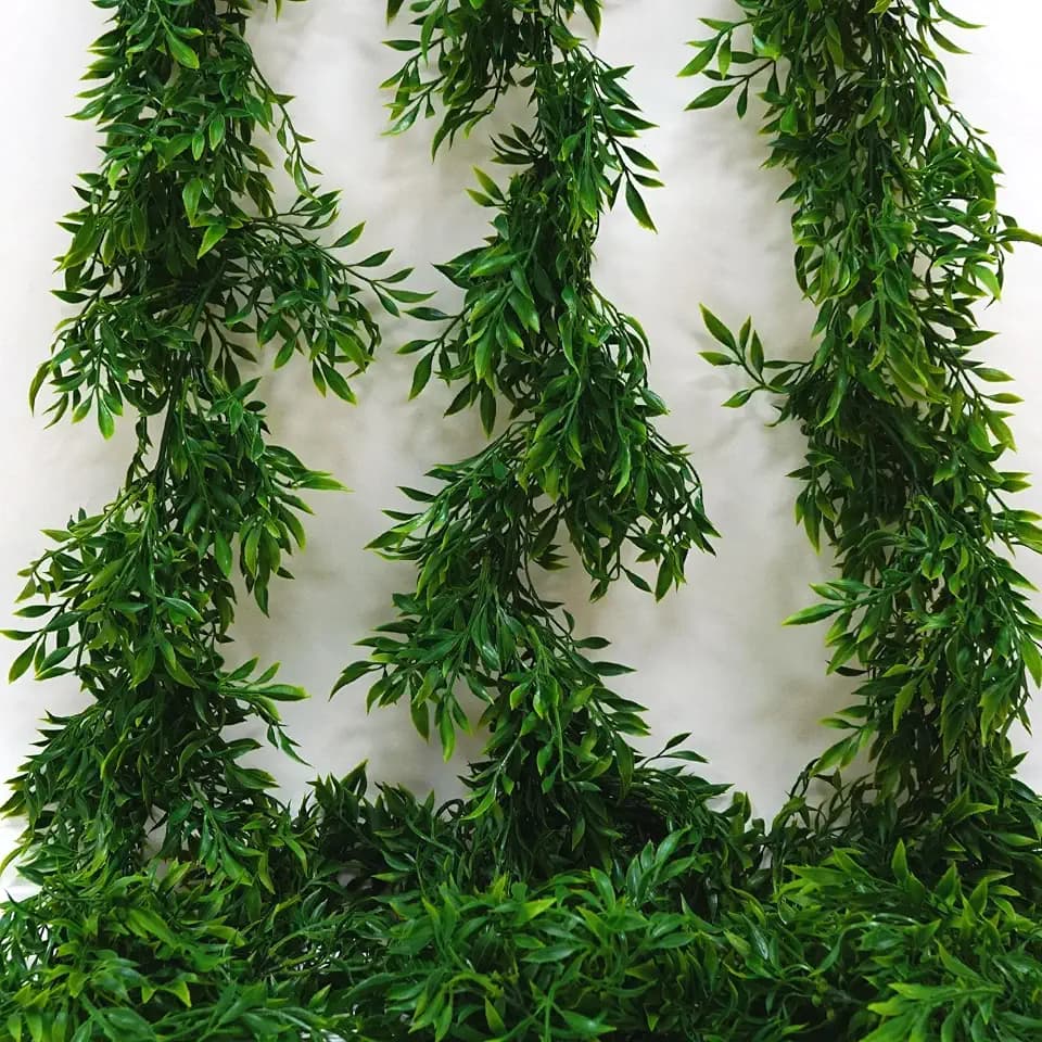 3pcs Artificial Italian Ruscus Vines 6ft. Large Greenery Garland Soft Touch
