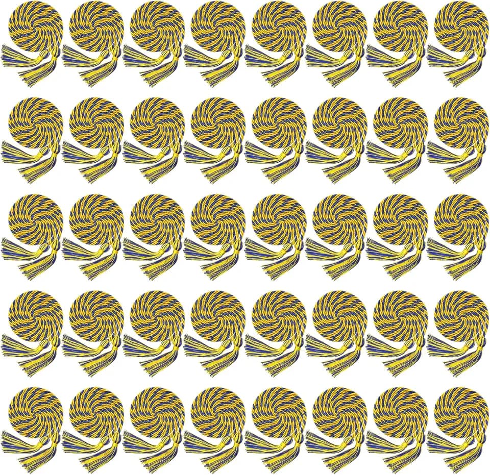 Wholelovein 40 Pack Olivine Green Graduation Honor Ropes Cords Bulk, Yarn Honor Cords with Tassel for High School Bachelor Gown College Graduation 2026(Gold & Royal Blue)