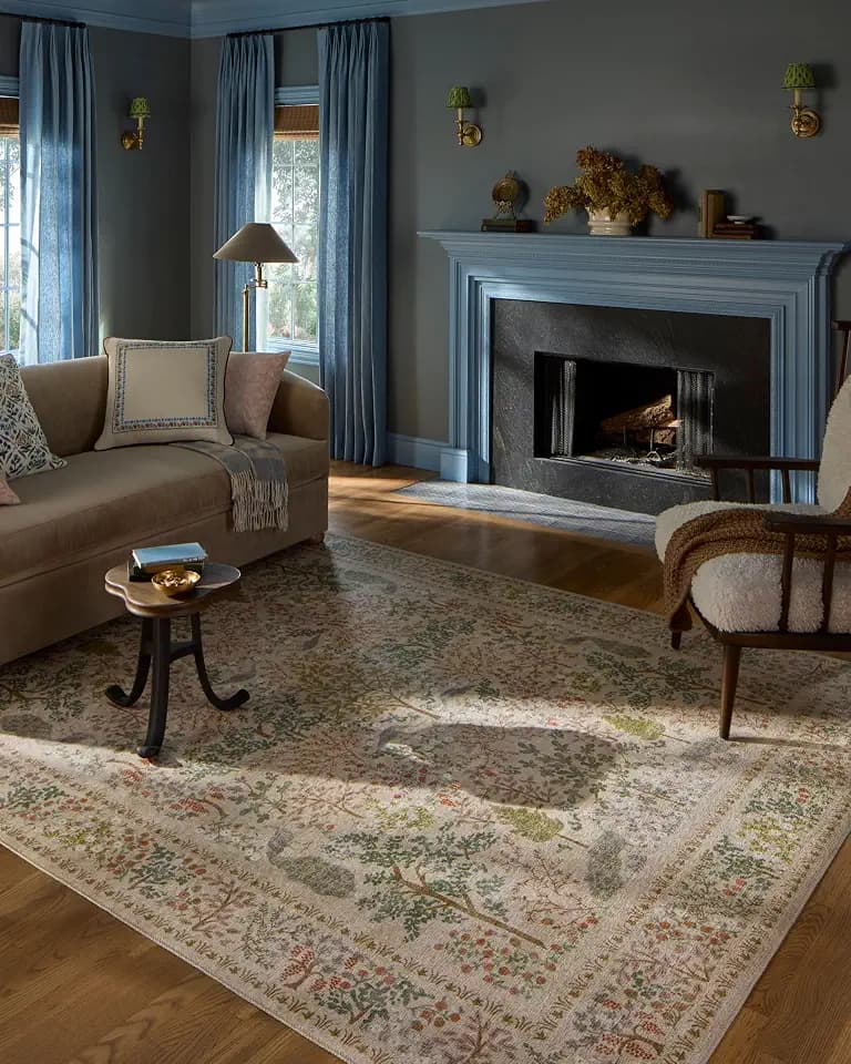 Loloi Rifle Paper Co Canopy Cream 8'-6" x 11'-6" Area Rug