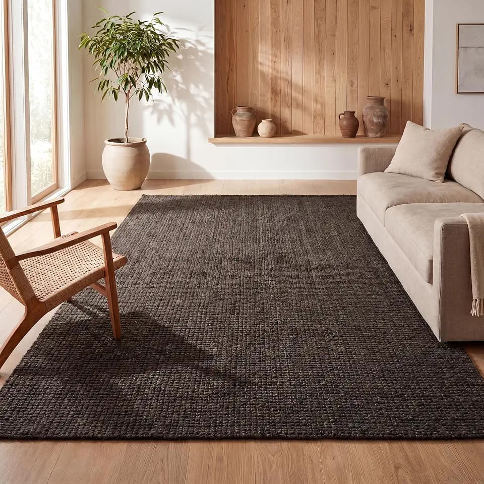 JONATHAN Y Pata Hand Woven Chunky Jute Brown Indoor Area Rug, 5x8, Bohemian, Rustic, Cottage, Easy-Cleaning for Living Room, Bedroom, Kitchen, Non-Shedding (NRF102G-5)