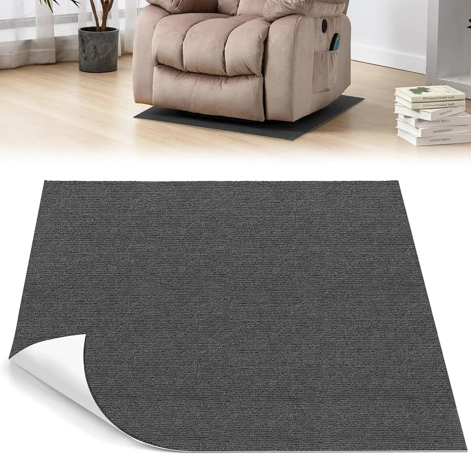 Recliner Pads for Hardwood Floors, 30" X 30" Non Slip Recliner Grippers, Furniture Pads Hardwood Floor Protectors for Furniture, Fits Recliners, Office Chair, Swivel Chairs, Grey