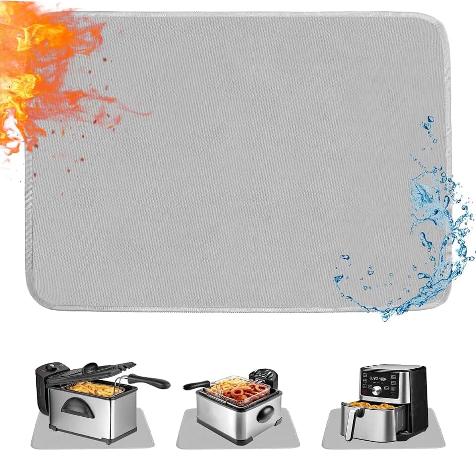TOHONFOO Heat Resistant Mats for Countertop & Air Fryer, 29.5x21 in, Gray