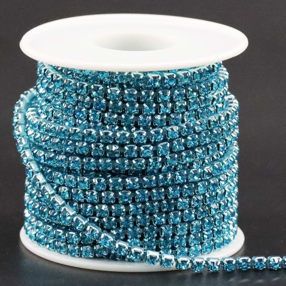 Jerler 10 Yards Crystal Rhinestone Trim SS18/4.0mm Close Chain for Sewing Crafts Ideal Wedding Party DIY Decoration
