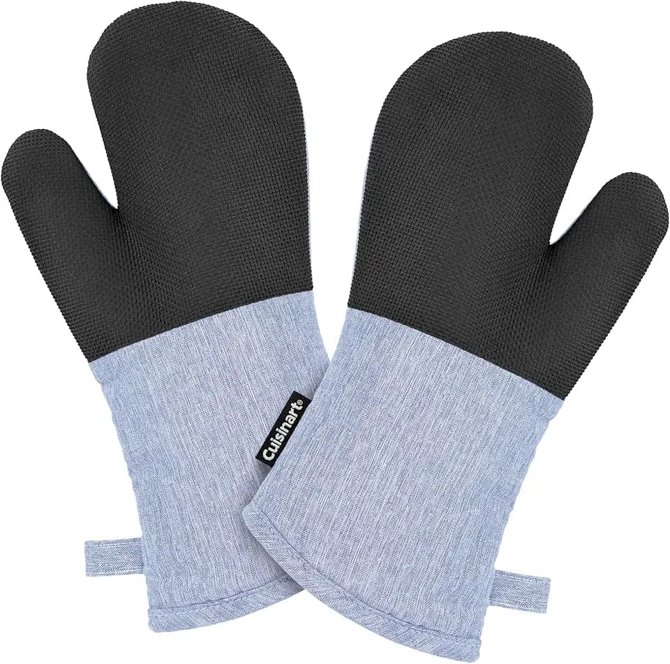 Cuisinart Chambray Kitchen Oven Mitts, Heat-Resistant, 2-Pack, 7"x13"