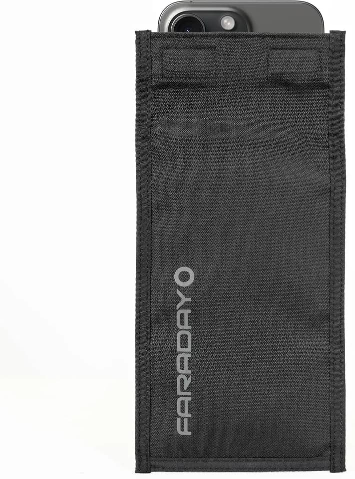 Faraday Defense Faraday Bag Jacket Pro | Magnetic Closure, Shielding - Law Enforcement & Military, Travel & Data Security, Privacy, Anti-Tracking Anti-Hacking Black (Phone Vertical XL)