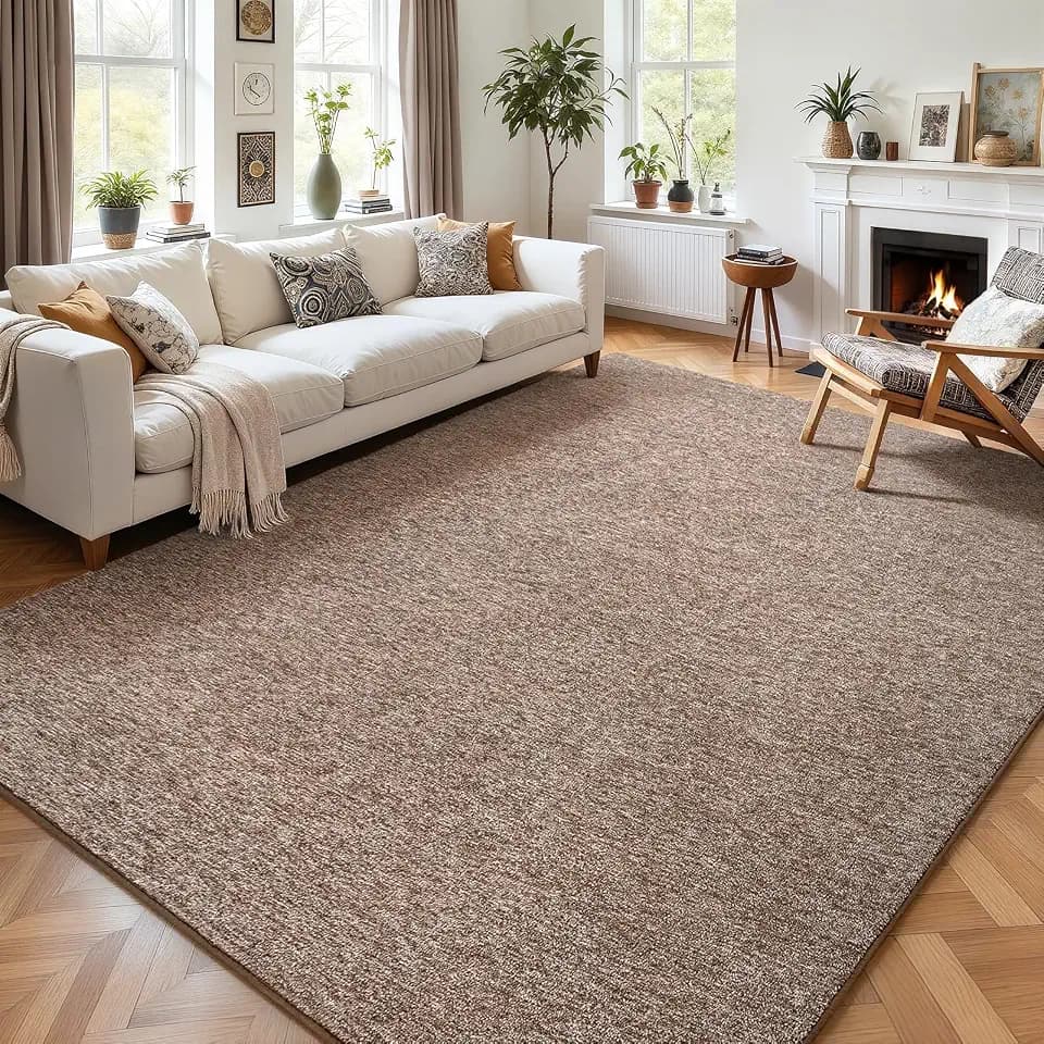 AROGAN 5x7 Area Rugs for Living Room Non Slip Dorm Bedroom Rug, Matte Brown