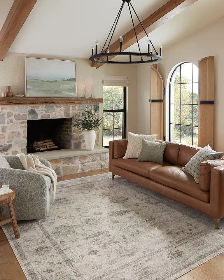 Loloi Magnolia Home Millie Silver/Dove 2'-7" x 10'-0" Runner Rug