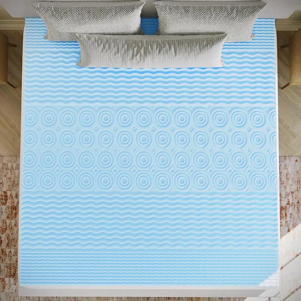 Flash Furniture 2" 5-Zone Cooling Gel Mattress Topper, King