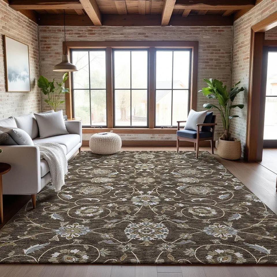 Addison Rugs Mayfield AMF1149 Chocolate 2'6" x 3'10" Indoor Premium Machine Washable Rug, Silky Soft, Easy Clean, Non Shedding, Bedroom, Living Room, Dining Room, Kitchen Rug