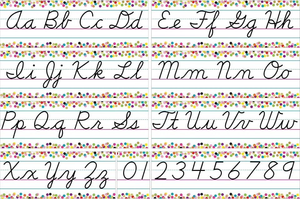 Teacher Created Resources Confetti Cursive Writing Bulletin Board (TCR8764)