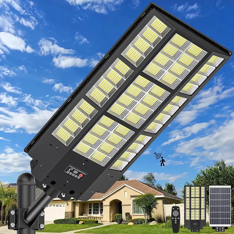 OKPRO Solar Street Lights, Solar Lights Outdoor Flood Outdoor Lights IP66 Waterproof