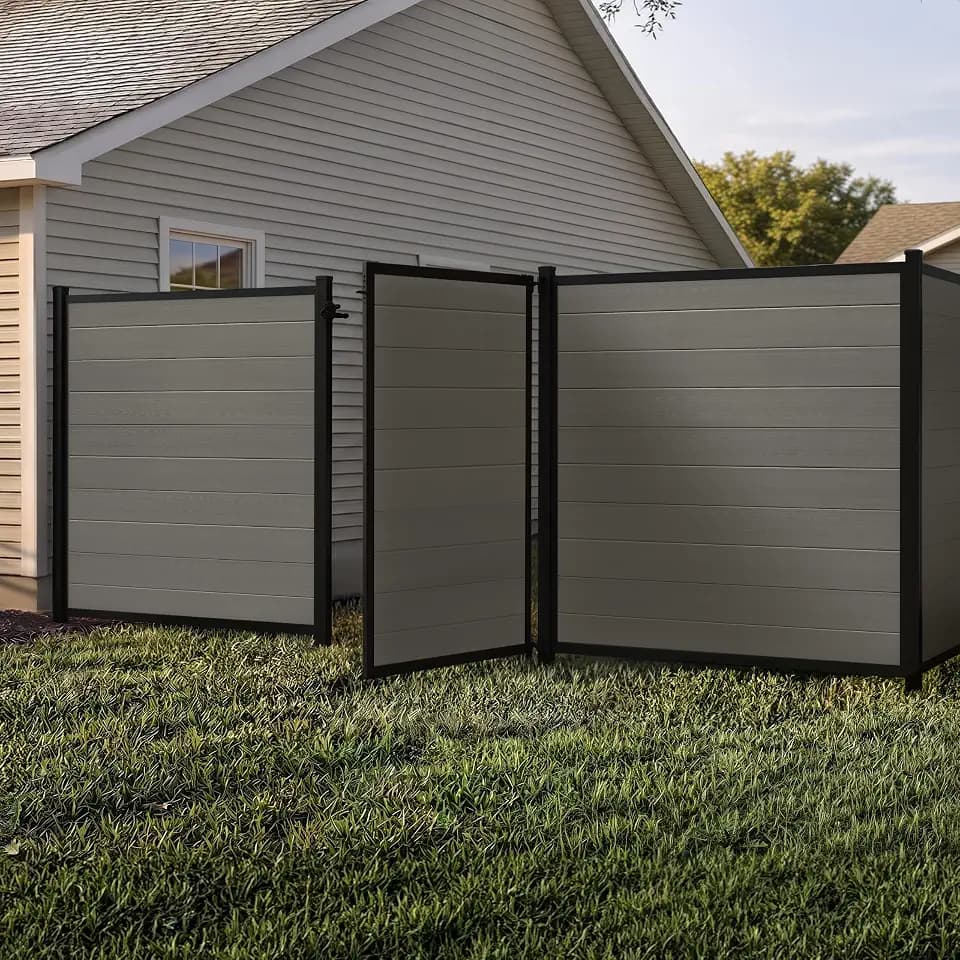 WamBam Composite Privacy Fence Gate, 6ft Slate Grey