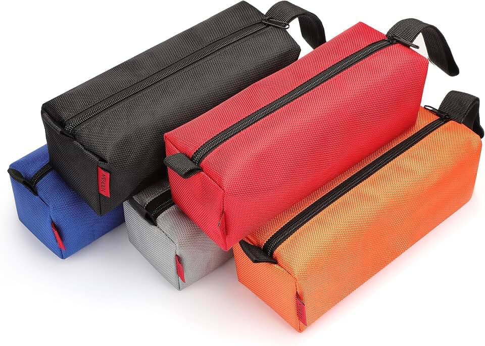 YOOFAN Tool Bags - 5 Packs of Heavy Duty Tool Pouches with Zipper, Made with 1680D Oxford Fabric and Waterproof Coating, YU-TPTH03