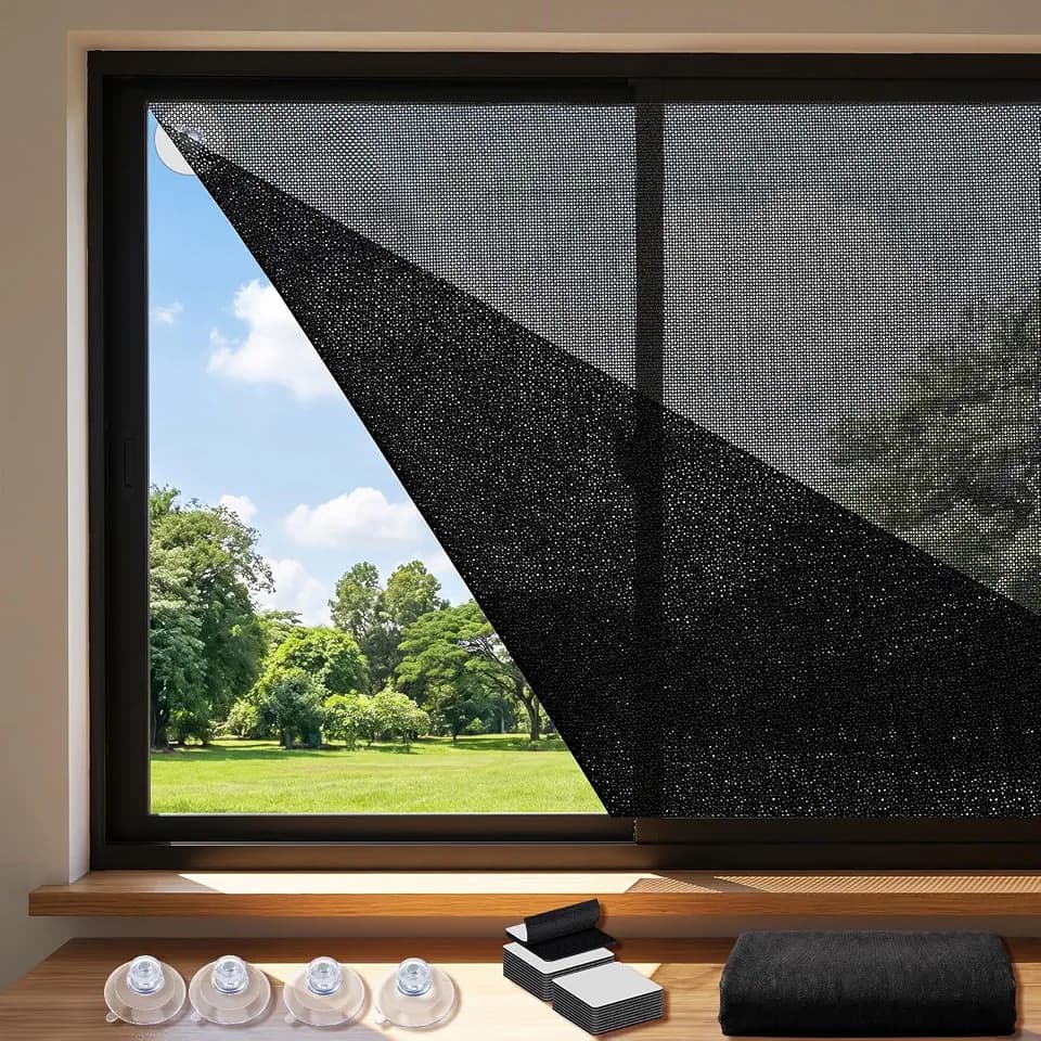 SATINIOR No Drill Cordless Filtering Window Shade, 39" W x 63" L