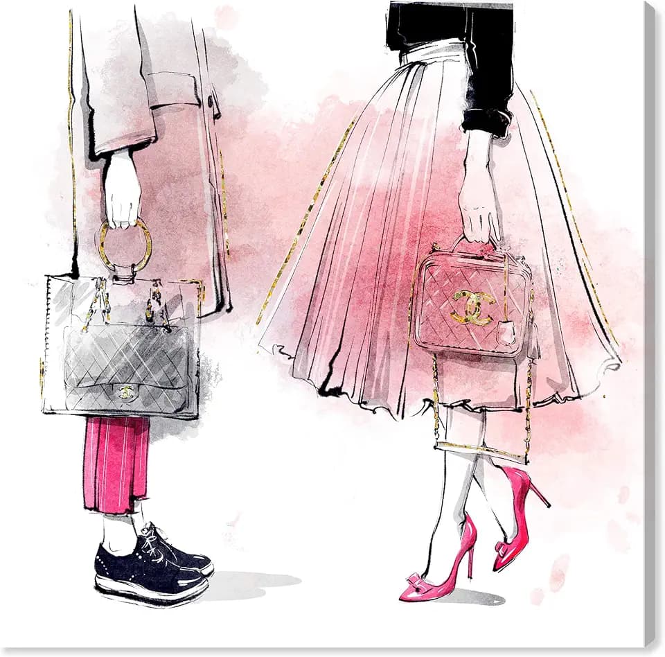 The Oliver Gal Artist Co. Fashion and Glam Wall Art Canvas Prints 'Coincident or Not'
