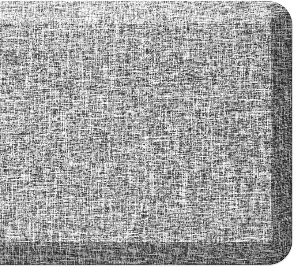 Anti Slip 7/8 inchs Anti Fatigue Kitchen Floor Mat, Ergonomic Comfort Standing Mat, Waterproof Kitchen Runner for Home, Kitchen, Office, Laundry, Garage (Light Gray, 17.3" x 39" -0.87")