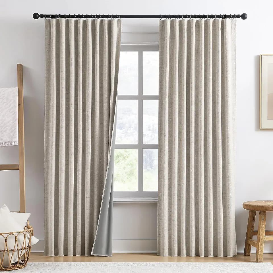 RAIN CITY 94 Inch Long Sun Blocking Curtains with Hooks 50 Wide 2 Pack