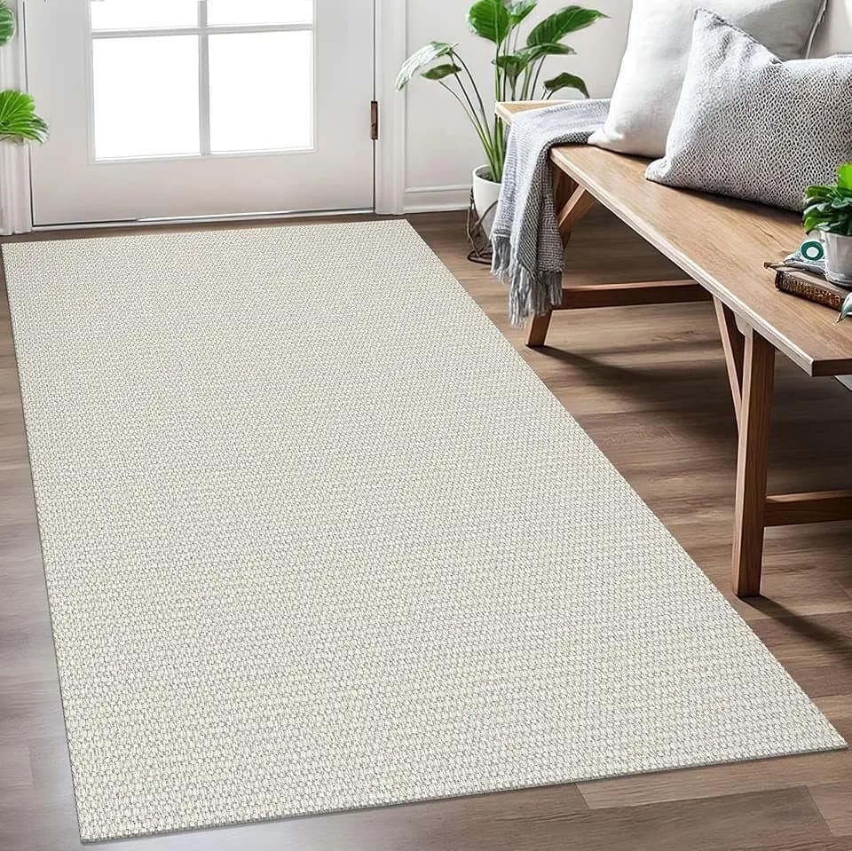 EARTHALL Washable Entryway Rug, Non Slip Area Rug, 3x5 Ft, Cream/Grayish
