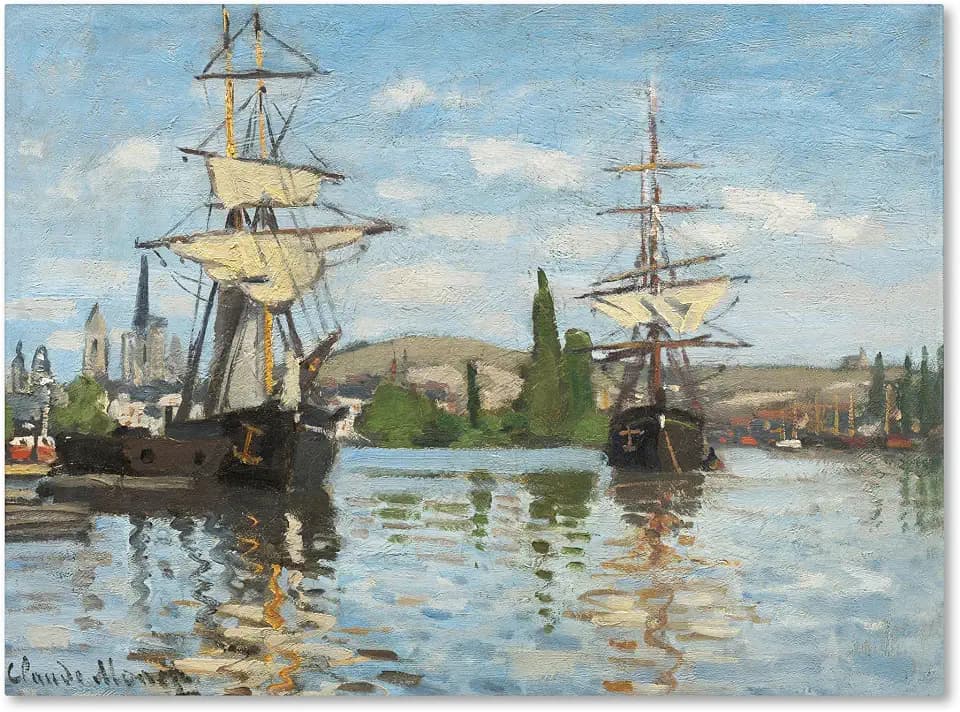 Trademark Fine Art - 'Ships Riding On the Seine' Canvas Art - 18x24