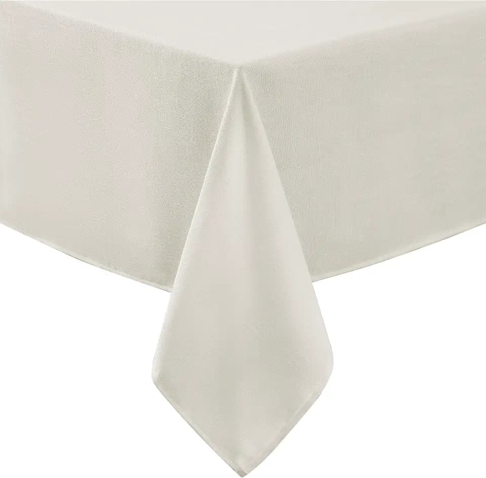 Laura Ashley Esme Decorative Tablecloth, 60" x 84", Ivory