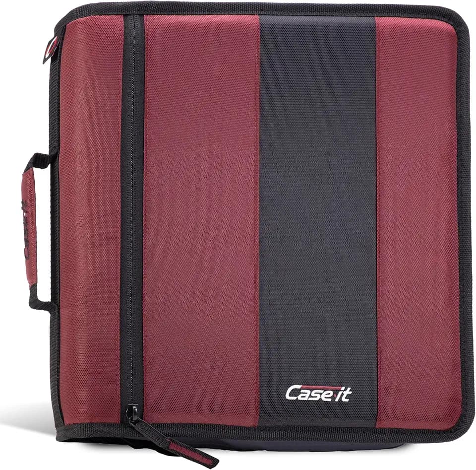 Case-it School Zipper Binder | 2-Inch O-Rings | 350-Sheet | D-251 Burgundy