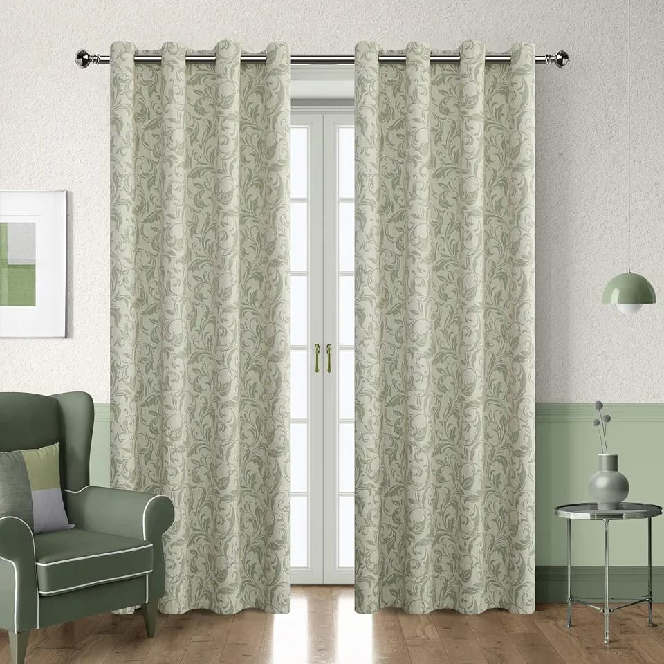 Blackout Curtains for Bedroom, Jade Window Drapes 84 Inch Length for Living Room, Thermal Insulated Grommet Curtains, 2 Panels