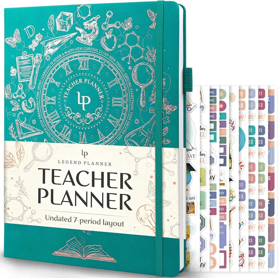 Legend Teacher Planner, Undated Weekly & Monthly Lesson Plans, Green