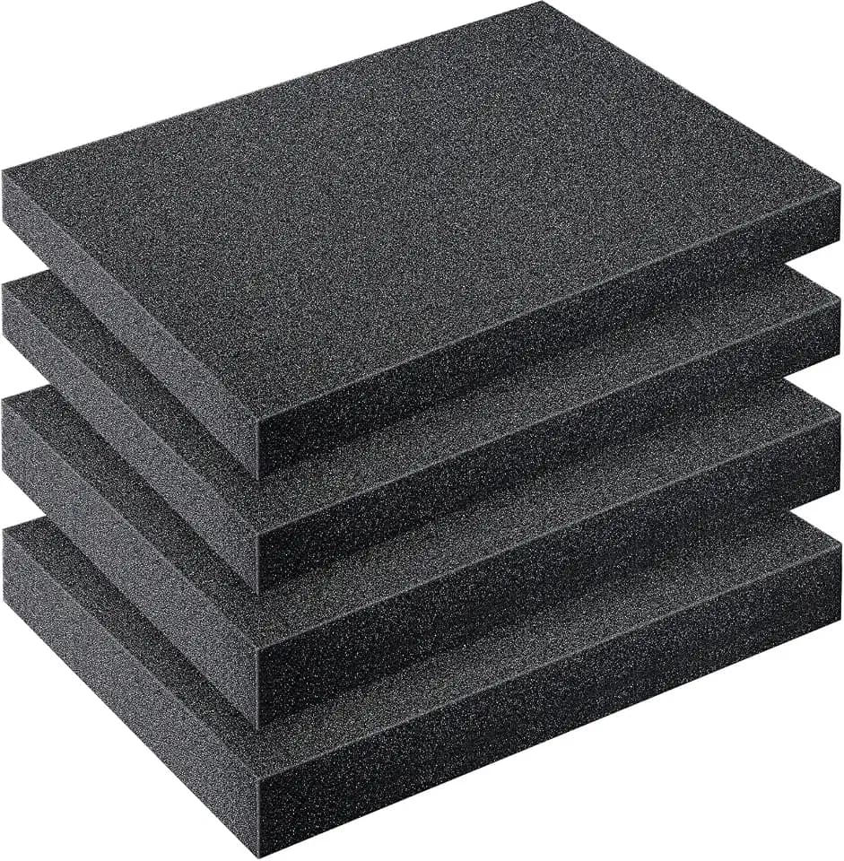 Outus 4 Pcs Polyethylene Foam, 16 x 12 x 1.5", 16 x 12 x 2", Black