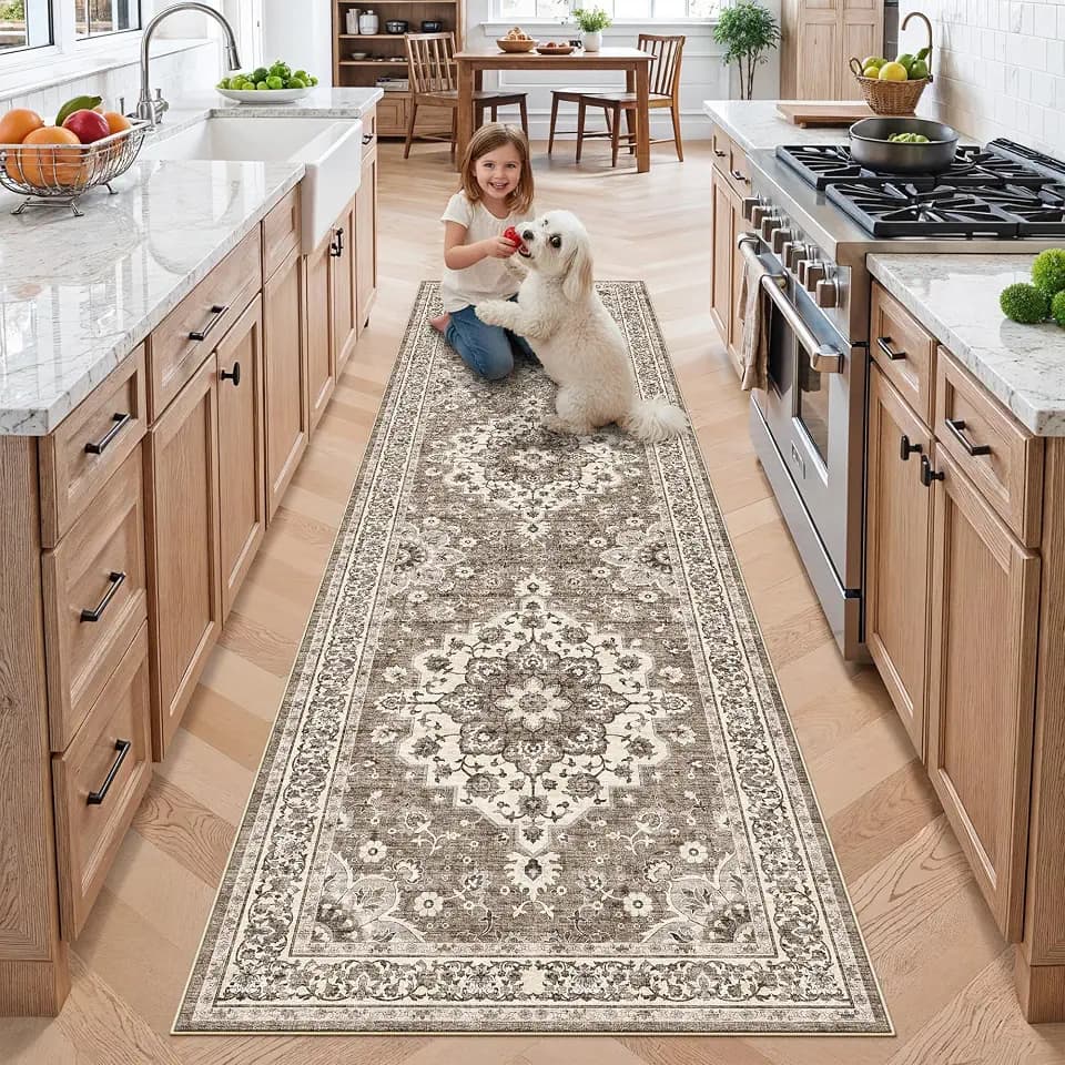 TOPRUUG 2x8 Hallway Runner Rug: Washable Area Rugs for Kitchen Bathroom