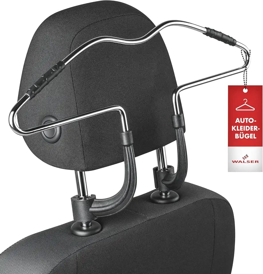 Walser Autokleiderbügel, PKW-Kleiderbügel, Jackenhalter-Kopfstütze Carl, KFZ-Kleiderbügel, Auto-Reisebügel, Kopfstützen-Kleiderbügel 44x10x25 cm