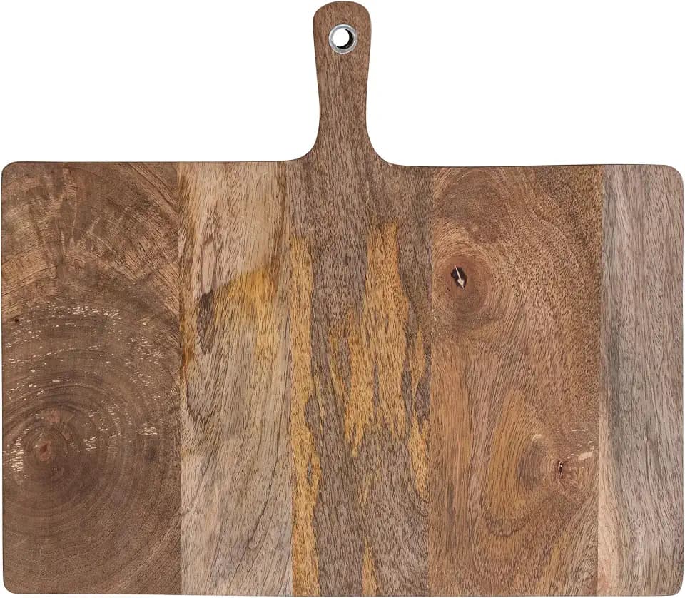 Creative Co-Op Mango Wood Cheese and Serving Board with Handle, Natural