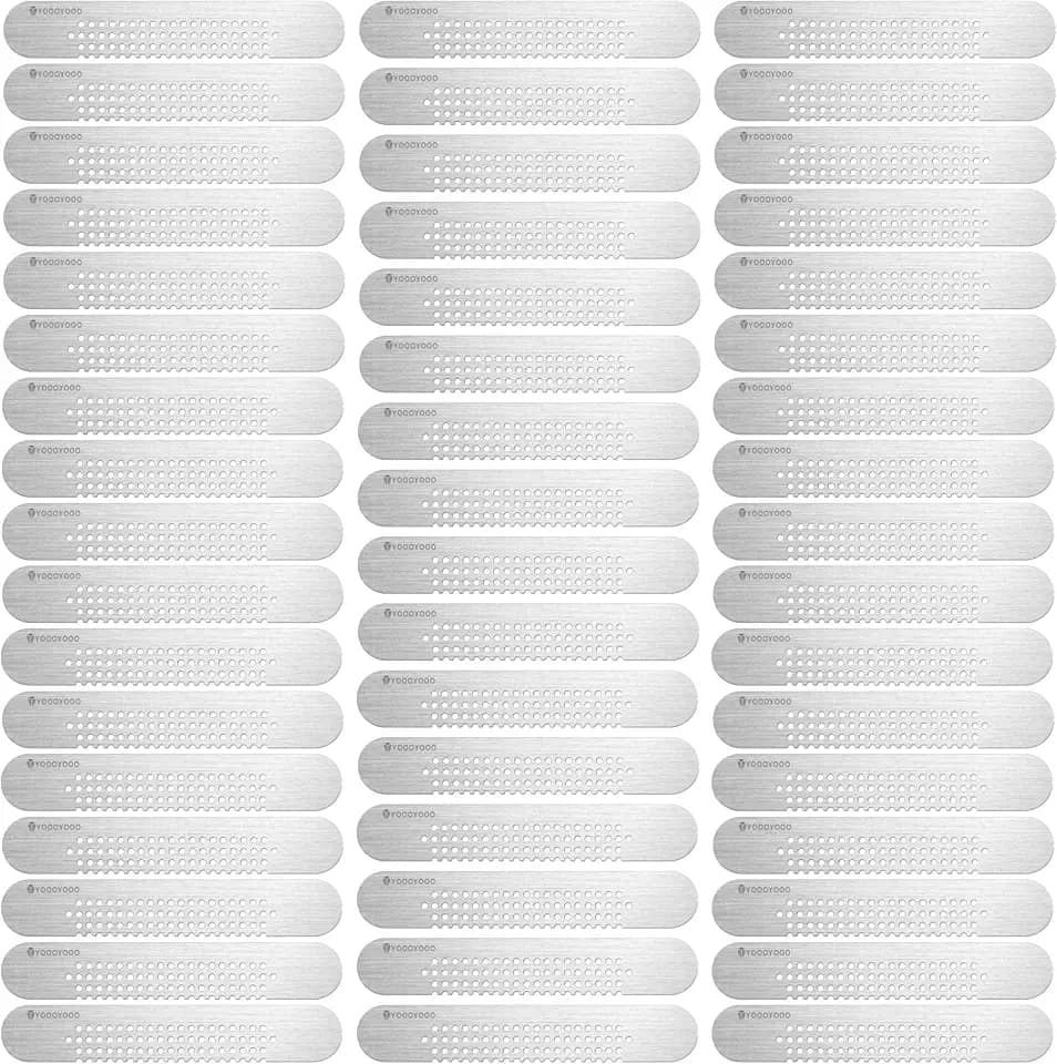 50PCS Window Weep Hole Screen Patch Strong Sticky Waterproof Sun-Resistant PET Adhesive (2.36inch*0.39inch(6cm*1cm) Stainless Steel)