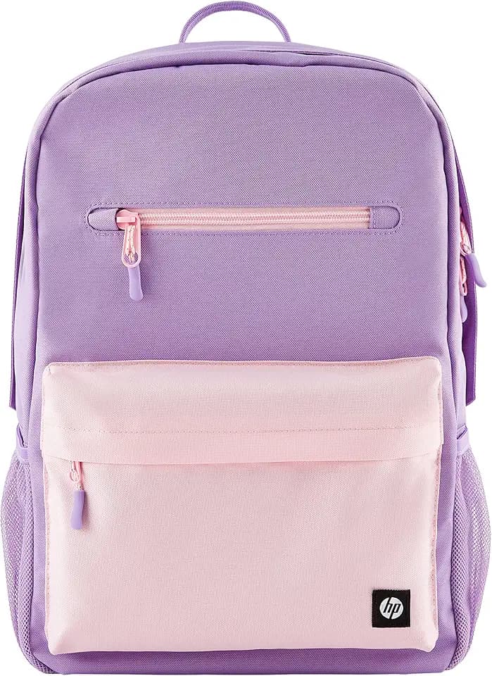 HP Unisex Campus Rucksack, Laptop Rucksack, 15,6 Zoll Laptop Fach, 17 Liter Fassungsvermögen, gepolsterte Schultergurte, Regenabweisend, zu 50% aus recycelten Materialien, 0,49 kg leicht, Lavender